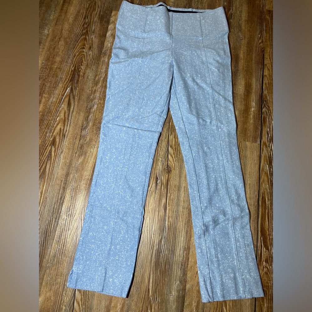 Blue Straight-Leg Trousers with Belt Loops